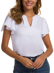 ACONIYA Women’s Ruffled V Neck Blouse