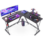 L Shaped Gaming Desk - Black