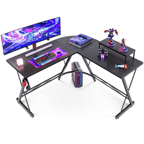 L Shaped Gaming Desk - Black
