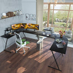 L Shaped Gaming Desk - Black