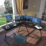 L Shaped Gaming Desk - Black