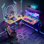 L Shaped Gaming Desk - Black