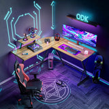 L Shaped Gaming Desk - Black