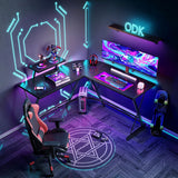 L Shaped Gaming Desk - Black
