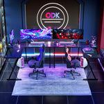 L Shaped Gaming Desk - Black